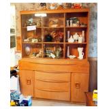 Heywood Wakefield Midcentury Modern 4 Drawer China Hutch, 72" x 54" x 19"