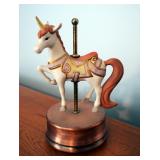 Precious Art Limited Edition Ceramic Carousel Horses, Qty 3, Hallmark Carousel Ornaments And Music B