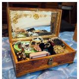 Brooches And Pin Assortment Including Cedar Jewelry Box