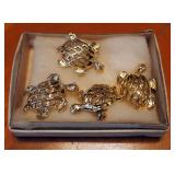 Turtle Themed Jewelry Including Pins And Brooches, Pendants And Charms