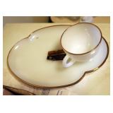 Federal Glassware Golden Harvest 8 Piece Snack Set In Original Packaging