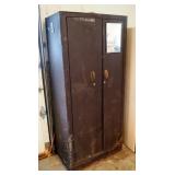 Vintage Metal 2 Door Wardrobe, 68" x 30" x 20"