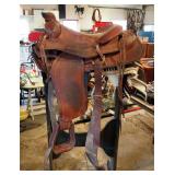 Vintage Simco Western Roping Saddle, 15" Seat, 7" Gullet
