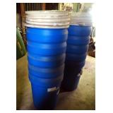 Polyvinyl Chemical Barrels With Locking Lid, 28" Tall x 20" Diameter, Qty 5