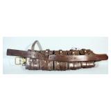 Swedish Leather Ammo Bandolier, 5 Total Pouches, Holds 100 Rds Total