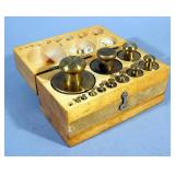 Balance Scale Weight Kit, Weights Range 1/16 oz- 4 lbs, Missing 1/32 oz Weight, In Wood Box