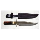 Coast Fixed Blade Knife, 8" Blade, With Leather Sheath