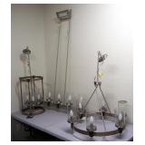 Minka Lavery Bridal Wood 4 Light Pendent, 5 Light Island, And 6 Light Chandelier, In Stone Grey With