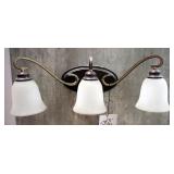 Mika Lavery Dark Rubber Sienna With Aged Silver 3 Light Bath Fixtures, Qty 2, 7.75" x 24" x 8.25"