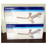 Westinghouse 52" Delancey Ceiling Fans In Brushed Chrome Finish, With Remote, Model 78001, Qty 2