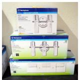 Westinghouse 2 Light LED Wall Mounted Chrome Fixture With Bubble Glass, Matching 3 Light Fixture, An