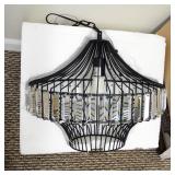 Westinghouse Pendent Single Light In Matt Black Finish With Crystal Prism Cage Shade