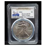 2016 American Eagle Silver Dollar, 30th Anniversary American Eagle Program, Certified By PCGS, Grade