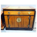 Lane Flip Top Asian Styled Buffet With Enclosed Lower Storage, On Wheels, 23.5" H x 40" W x 17" D, O