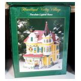Heartland Valley Village Porcelain Lighted Houses, Qty 6, Various Buildings, And St. Nicholas Square