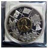 American Mint Gold Plated Coins In Commemorative CuNi, Includes 1943 Walking Liberty, 1935 Buffalo N