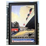 Albert Sebille (French, 1874-1953) Paris Havre New York Print On Board, Framed, 41.5" H x 27.5" W