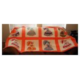 Antique Embroidered Patch Quilts, Qty 2, 60" x 70" & 78" x80"