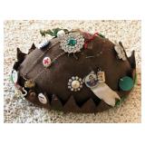 Vintage Brownie Beany Cap, Leather Booties And Little Golden Books, Qty 3