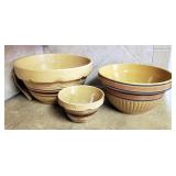 Stoneware Mixing Bowls, Qty 3, 6",10" And 12"