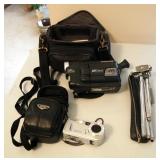 JVC Compact VHS Digital Video Recorder, Sony Cyber-Shot Digital Camera And Tripod