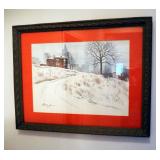 1950s Frederic James Signed Watercolor " The Kansas City Skyline" Quality Hill, 20" x 25"