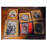 Victorian Cased Ambrotype Photographs, Qty 6