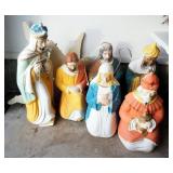 Vintage Lighted Yard Nativity Set, Includes Joseph, Mary, Baby Jesus, 3 Wise Men, Shepherd, Animals,