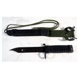Bayonet With Serrated Back Edge, 6.75" Blade, In Scabbard With Canvas Strap