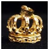14K Gold Crown Shaped Pendant, Approx 2.04 g Total Weight