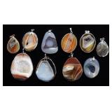 Geode Style Pendants, Various Colors And Sizes, Approx Qty 10