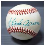Hank Aaron Autographed Baseball