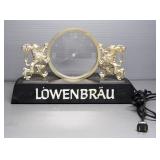 Lowenbrau Electric Clock, Clock Operates, Light Needs Repair