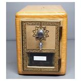 Wood Bank With P.O. Box Style Door, 6" H x 4.5" W x 8" D, Combo Unknown
