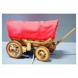 Covered Wagon Wood Table Lamp (Some Holes In Cover)