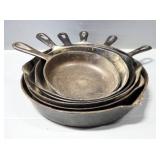 Cast Iron Skillets, Qty 6, 4 Are Griswold
