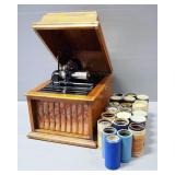 Edison Cylinder Phonograph No. 18, With Instructions And Approx 21 Cylinder Records