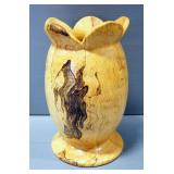 Turned Wood Vase, Approx 14.5" H x 9" Dia