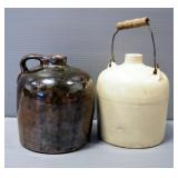 Crock Jugs, Qty 2, Both Approx 7" H