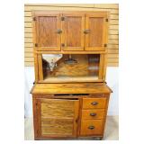 Vintage Hoosier Cabinet, 72" H x 42" W x 26" D, Missing Pull Out Tray