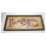 Pass Me Not Gentle Savior Embroidered Sign, Framed Under Glass, 23" W x 10" H