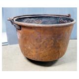 Antique Large Copper Apple Butter Kettle 19" x 30.5" Diameter