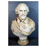 Vintage Porcelain William Shakespeare Bust, 29" x 18" x 9"