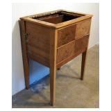 Wood 2 Drawer Side Table, Missing Top And Drawer Pulls, 23" x 17" x 12"