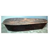 Child Size Wood Coffin Screwed Shut, 11.5" x 50.5" x 17"