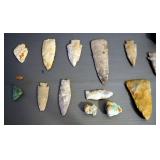 Arrowhead And Rock Assortment, Authenticity Unknown, And Seashell Assortment