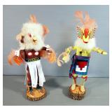 Vintage Kachina Dolls,12" Qty 2, And Engraved Gourd Trinket Box