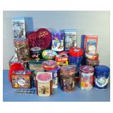 Hersheys Collectible Tin Cannisters, Various Styles And Sizes, Qty 30