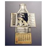 Quality Dairy Company 1934 Wall Calendar With Mercury Thermometer, 12" x 7"