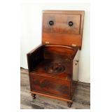 Mahogany Empire Lift Top Commode With Insert, 27" x 23" x 20"